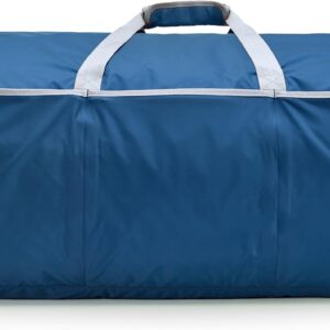 Amazon Basics Large Duffel Bag (100L) for Travel, Travel Bag, with Multiple Zippered Pockets, Lightweight yet Durable Nylon Material, 50-Pound Weight Capacity, Navy Blue, 32.4"L x 16.9"W x 16.9"H