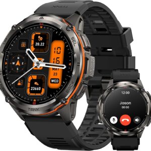 AMAZTIM GPS Smart Watch for Men, 6 Satellite Positioning, Compass, Stainless Steel Body, 50M Waterproof, 470mAh Extra-Large Battery, Answer/Make Call, 1.43" AMOLED Screen, Compatible for Android iOS